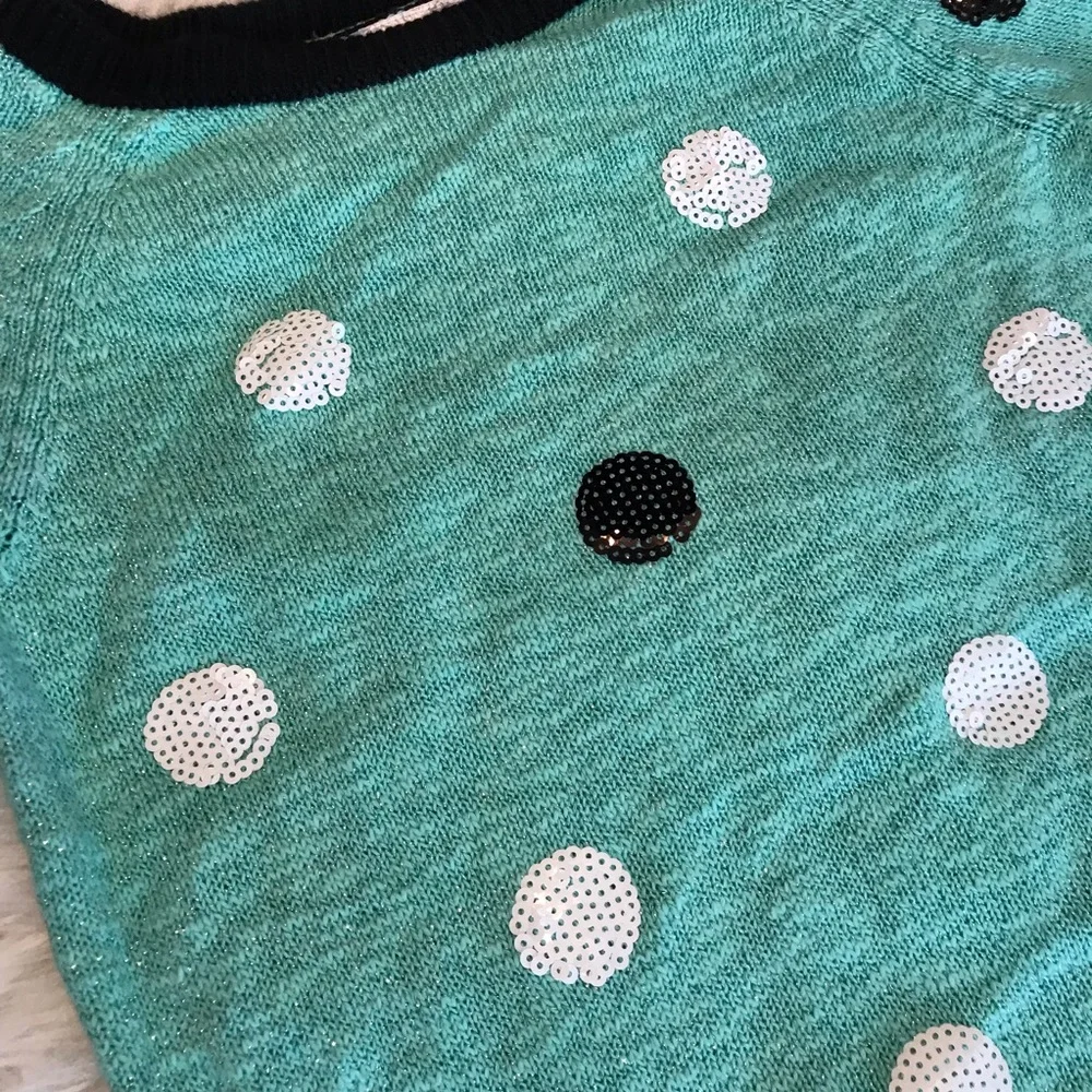 Justice polka dot sequin sweater size 10 girls Long Sleeve